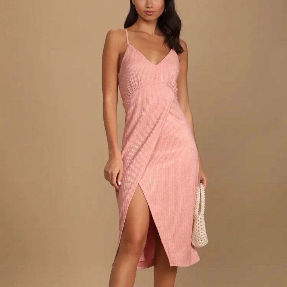 Lulus blush midi dres